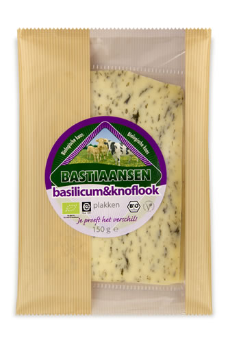 Bastiaansen Fromage gouda basilic tranches bio 150g